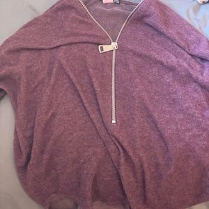 Fuzzy purple half zip